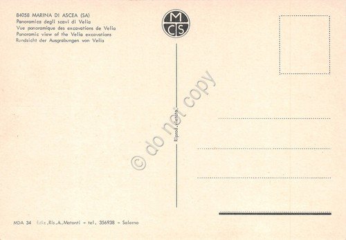 Cartolina Marina di Ascea Panoramica scavi di Velia e paese …