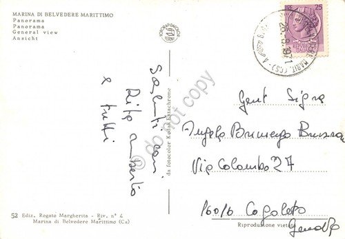 Cartolina Marina di Belvedere Marittimo Cosenza Panorama 1971 | Immagine Gallery 2