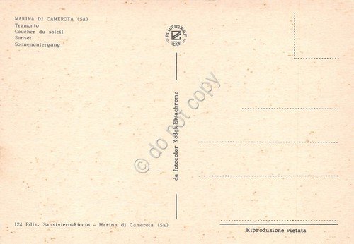 Cartolina Marina di Camerota Baia al tramonto anni '70