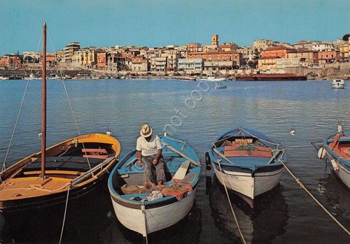 Cartolina Marina di Camerota panorama porto barca pescatore anni '70