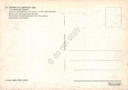 Cartolina Marina di Camerota porto arrivo aliscafo anni '70