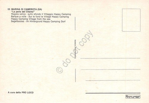 Cartolina Marina di Camerota Regata velica Villaggio Happy Camping anni …