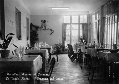 Cartolina Marina di Carrara Ristorante La Tenda Rossa Veranda sul …