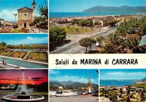 Cartolina Marina di Carrara vedute varie (Massa)