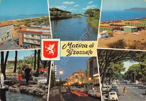 Cartolina Marina di Grosseto 6 vedute