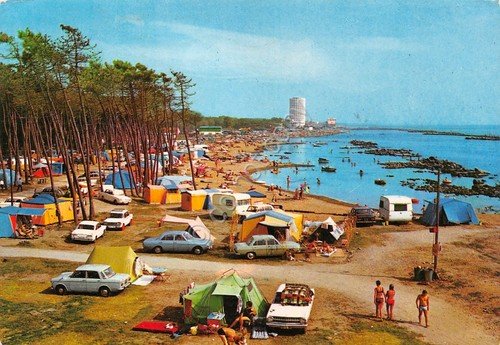Cartolina Marina di Massa Campeggio Camping spiaggia torre roulotte animata … | Immagine principale