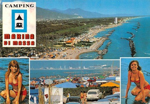 Cartolina Marina di Massa Camping Pin Up Vedutine | Immagine principale