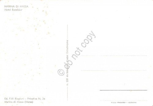 Cartolina Marina di Massa Hotel Excelsior