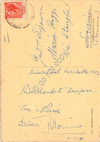 Cartolina Marina di Massa Lungomare 1954