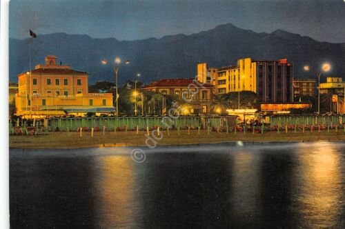 Cartolina Marina di Massa Notturno dal mare Hotel Tirreno alberghi …