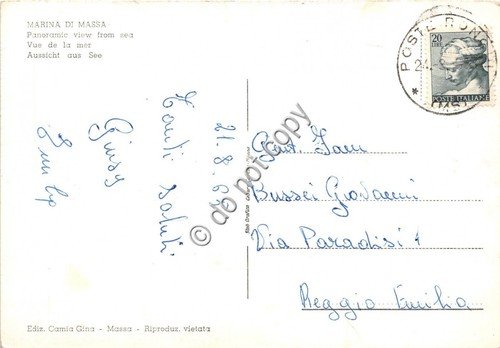 Cartolina Marina di Massa panorama dal mare barche a vela … | Immagine Gallery 2