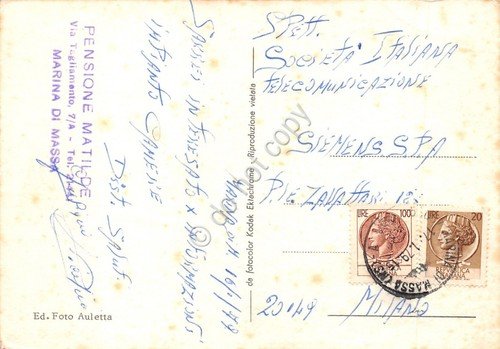 Cartolina Marina di Massa Pensione Matilde vedute | Immagine Gallery 2