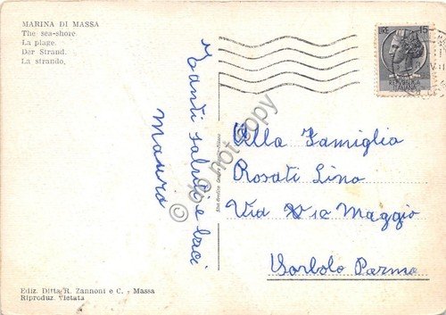 Cartolina Marina di Massa spiaggia 1955 | Immagine Gallery 2