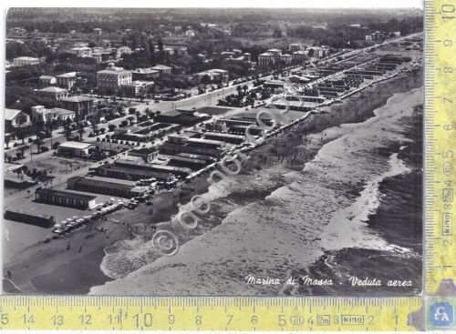 Cartolina Marina di Masssa - Veduta aerea - 1955 (Massa)