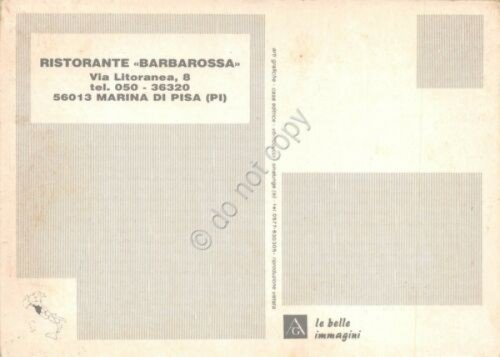 Cartolina Marina di Pisa Ristorante Barbarossa Vedute