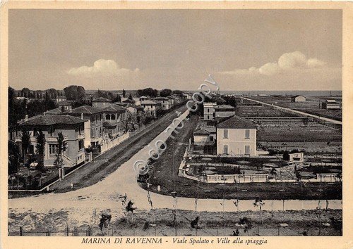 Cartolina Marina di Ravenna Viale Spalato Ville alla spiaggia