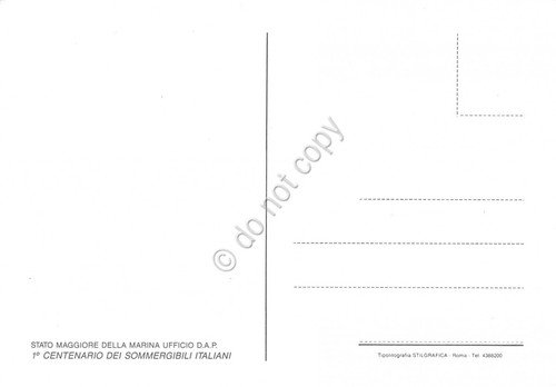 Cartolina Marina Militare 1° Centenario dei Sommergibili Italiani 1990 | Immagine Gallery 2