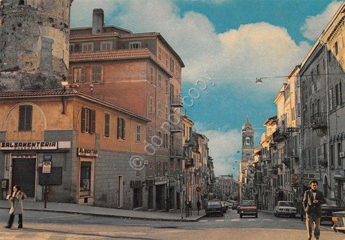 Cartolina Marino Corso Trieste Salsamenteria auto animata anni '70