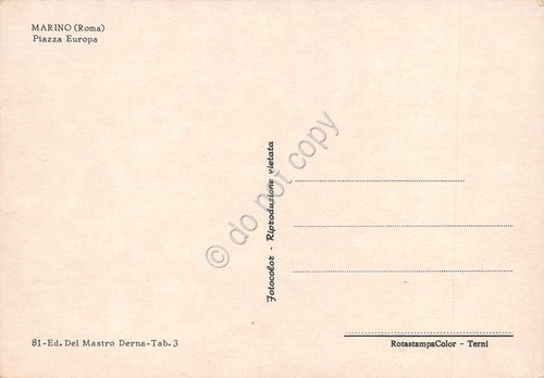 Cartolina Marino Piazza Europa auto case anni '70