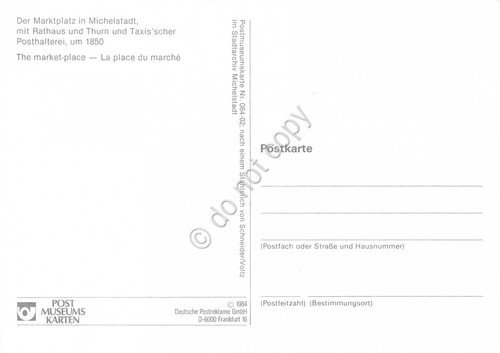 Cartolina Marktplatz in Michelstadt Timbro filatelico 1984 | Immagine Gallery 2