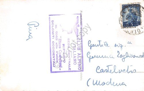 Cartolina Marmolada particolare dei serracchi Timbro CAI Castiglioni anni '40 | Immagine Gallery 2