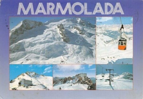 Cartolina Marmolada vedute funivia (Trento)