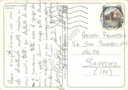Cartolina Marmolada vedute funivia (Trento)