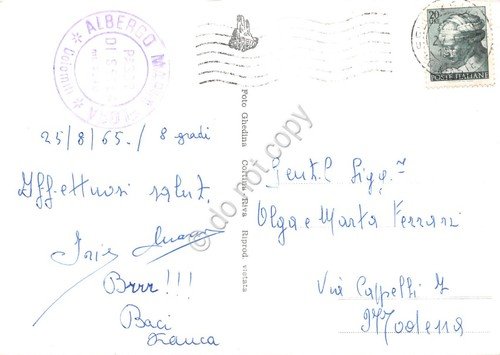 Cartolina Marmolada versante nord timbro albergo Maria Flora 1965 | Immagine Gallery 2