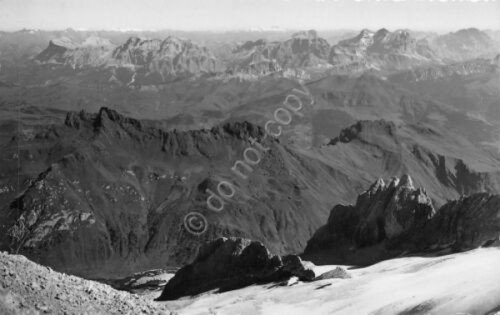 Cartolina Marmolada verso nord timbro Chalet Pian dei Fiacconi | Immagine principale
