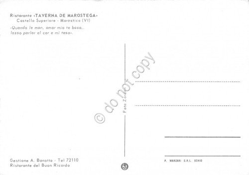 Cartolina Marostica Castello Superiore Ristorante Taverna de Marostega animata | Immagine Gallery 2