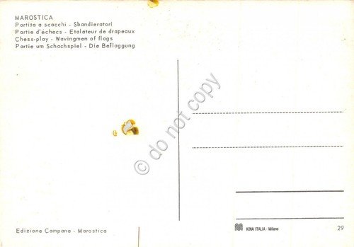 Cartolina Marostica Partita a scacchi Sbandieratori