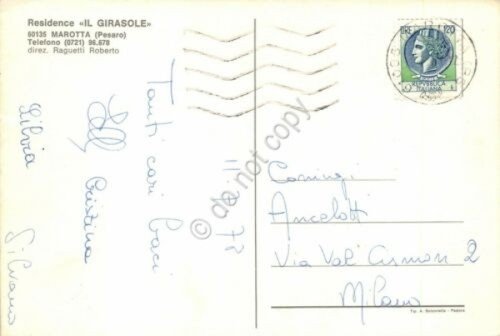 Cartolina Marotta Residence Il Girasole vedute 1978 (Pesaro)