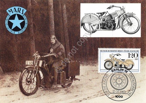 Cartolina Mars 1925 timbro filatelico 1983