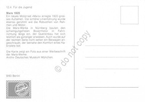 Cartolina Mars 1925 timbro filatelico 1983 | Immagine Gallery 2