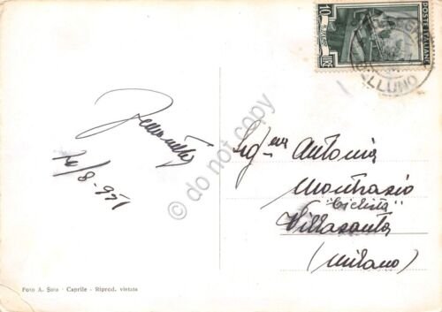Cartolina Masarè Lago di Alleghe panorama 1951