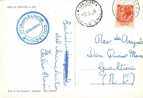 Cartolina Masi di Cavalese panorama 1956