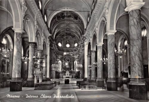 Cartolina Masone Chiesa Parrocchiale Interno 1962 (Genova)