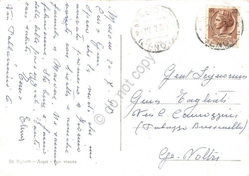 Cartolina Masone panorama da Levante colorata 1955 grinze macchie | Immagine Gallery 2