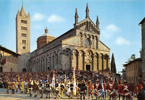 Cartolina Massa Marittima Parata Comparse del Balestro del Girifalco