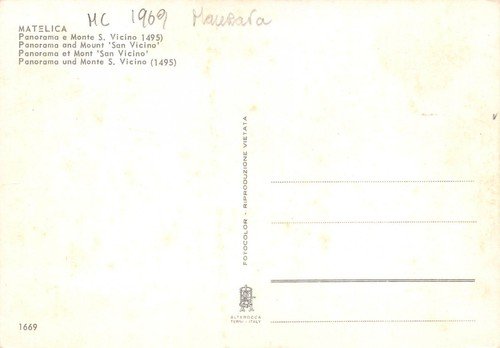 Cartolina Matelica Panorama Monte S.Vicino 1969 | Immagine Gallery 2