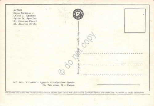 Cartolina Matera Sasso Barisano e Chiesa S. Agostino | Immagine Gallery 2