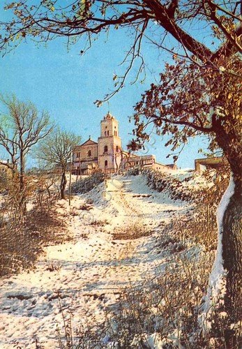Cartolina Materdomini Santuario San Gerardo Maiella con neve | Immagine principale