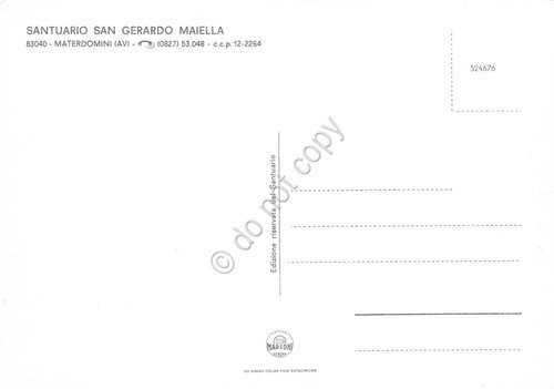 Cartolina Materdomini Santuario San Gerardo Maiella particolare