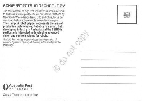 Cartolina Maximum Australia Achievments in technology card 3 1987