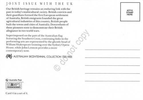 Cartolina Maximum Australia joint issue with UK John Lennon Brighton …