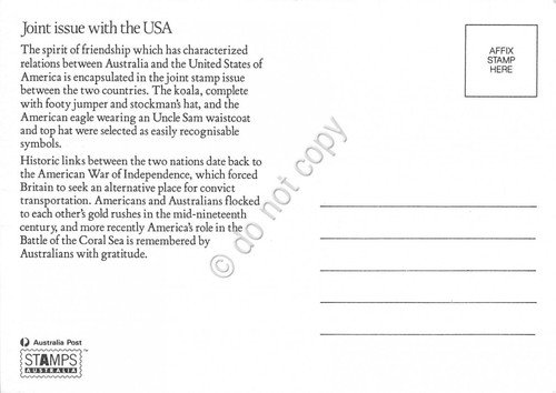 Cartolina Maximum Australia Sydney joint issue with USA 1988