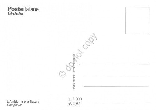 Cartolina Maximum Campanula L'ambiente e la natura 2001 | Immagine Gallery 2