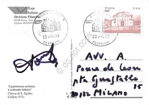 Cartolina Maximum Cellere Chiesa di S. Egidio 1999