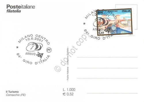 Cartolina Maximum Comacchio 2001 sporca al bordo dx