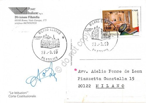 Cartolina Maximum Corte Costituzionale 1999